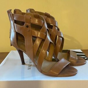 Nine West Brown Strappy Heels